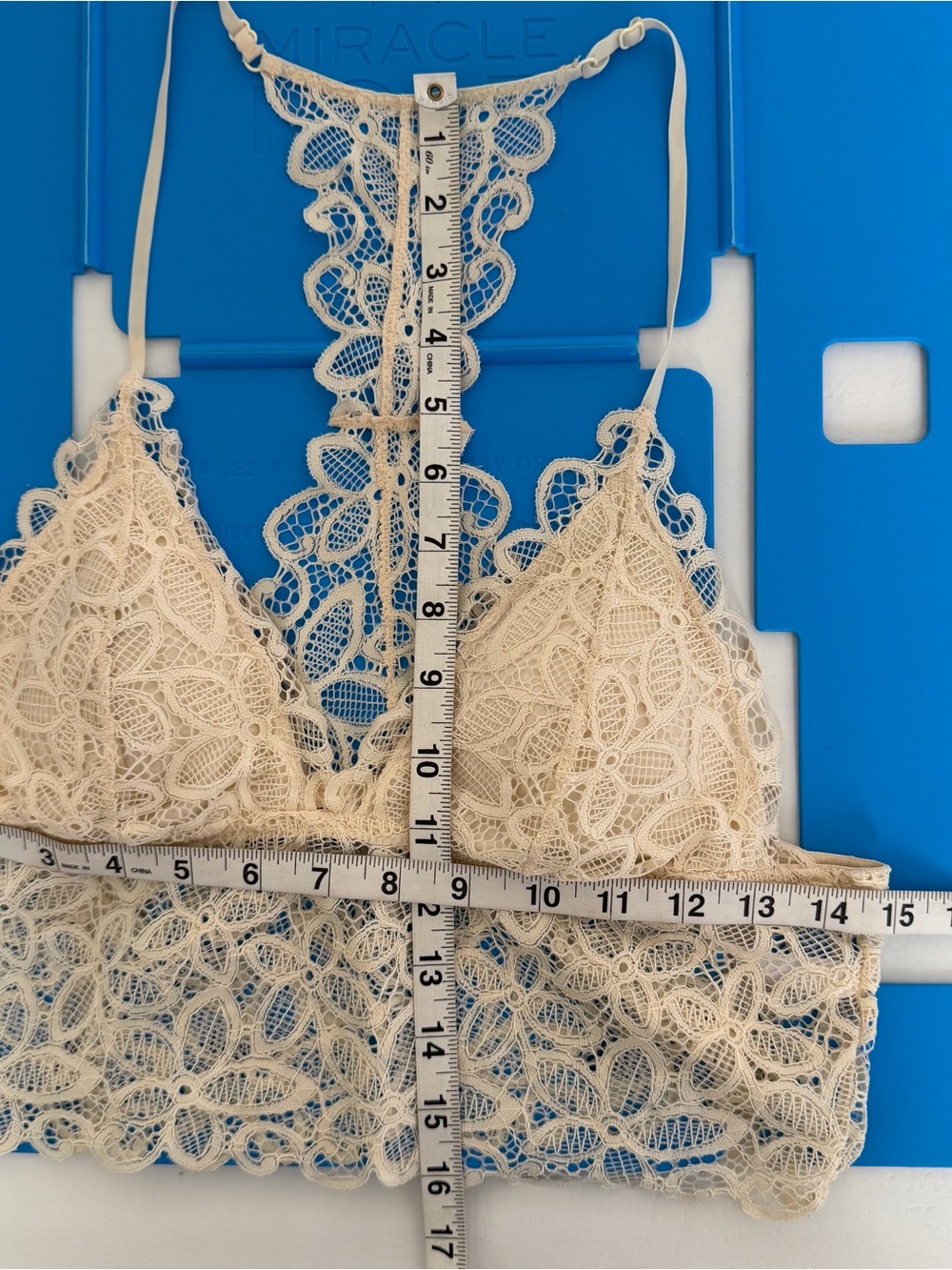 Delicate Cream Lace Padded Bralette Sz Large Coquette, Whimsigoth, Romantic - Picture 5 of 8